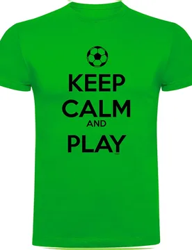 T-shirt à Manches Courtes Keep Calm And Play Football Green 3XL - Kruskis - FashionsVida