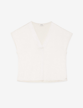 Blusa misto seta viscosa donna latte