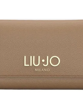 Billetero efecto piel doble abertura detalle letras logo - LIUJO - FashionsVida