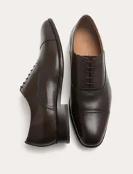 Wide Fit Leather Oxford Shoes Brown male