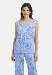 WOVEN BLOUSE V-NECK TOP female