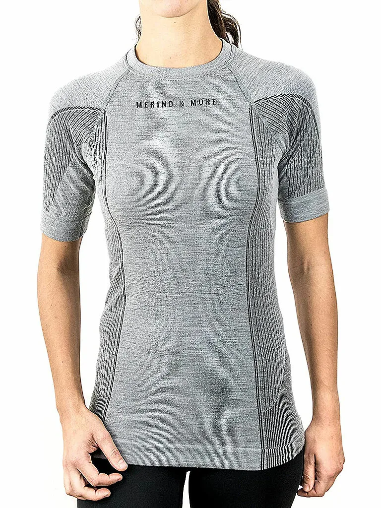 Damen Funktionsshirt grau L W - MERINO & MORE - FashionsVida