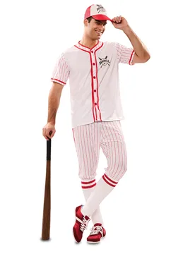 Baseball-Kostüm für Herren Faschingskostüm weiss-rot - male - Eurocarnavales - FashionsVida