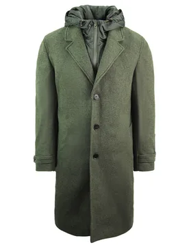 Wool Mens Dark Green Coat - Size Medium - Lacoste - FashionsVida