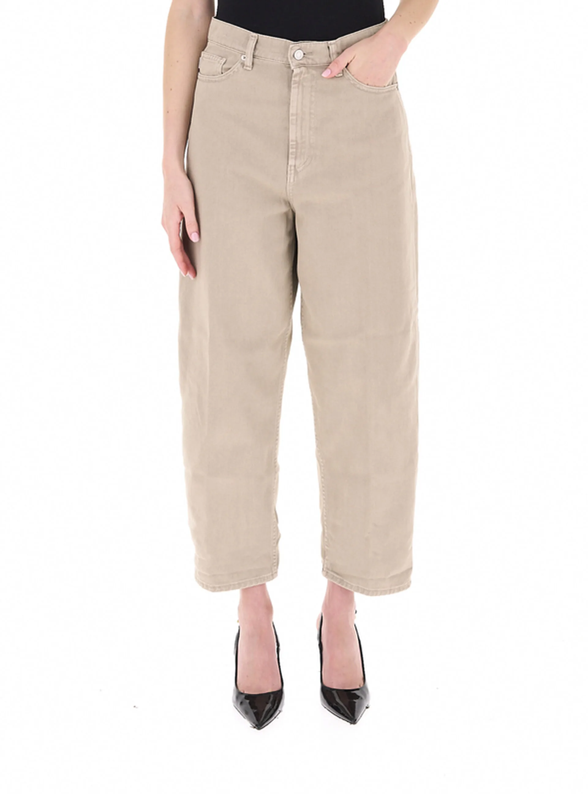 VICOLO Jeans wide leg BEIGE S - VICOLO - FashionsVida