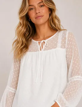 Vila - Blusa de mujer con plumeti - Vila - FashionsVida