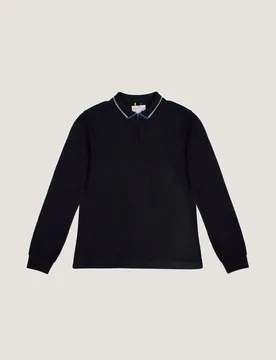 Mens Long Sleeve Polo With Sporty Rib - Larsson & Co - FashionsVida