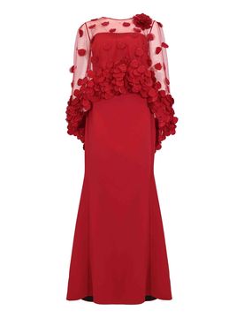 Vestito Lungo Lobella 99107 In Crepe E Tulle