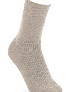 Extra Roomy Luxury Bamboo Seam‑free Socks - Oatmeal - Size: S - Cosyfeet - FashionsVida