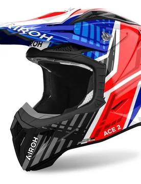 Casco Moto Cross Enduro AVIATOR ACE 2 PROUD Blu Rosso taglia S - Airoh - FashionsVida