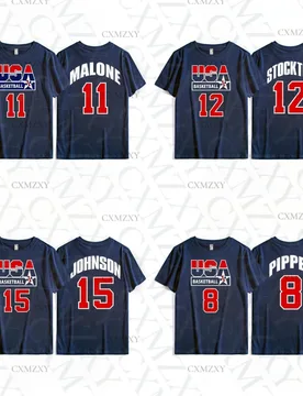Dream Team T-shirt American Men's Basketball Training Top Vintage Dream One Sports Casual Cotton Short Sleeves Oversize Top - Aliexpress - FashionsVida