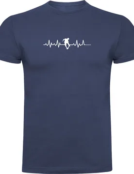 T-shirt à Manches Courtes Skateboard Heartbeat Denim Blue S - Kruskis - FashionsVida