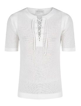 T-shirt di cotone con inserti a rete