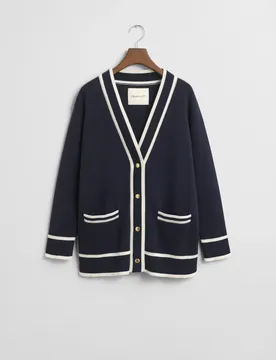 CONTRAST KNIT CARDIGAN female
