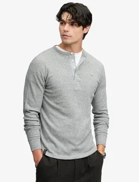 Superdry Herren Mini Slub Waffle Langarm-grandad-shirt X None - Größe: L - 49.99 - FashionsVida