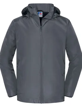 Mens Essential All Weather Shell Jacket (Iron) - Grey - Size Small - Russell athletic - FashionsVida