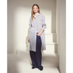 Vestido midi manga larga estampado de mujer