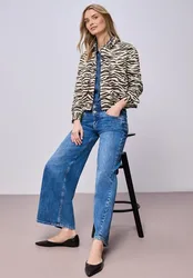 Overshirt mit Zebra-Print female Beige