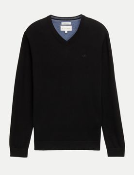 Regular-Fit Strickpullover Schwarz L