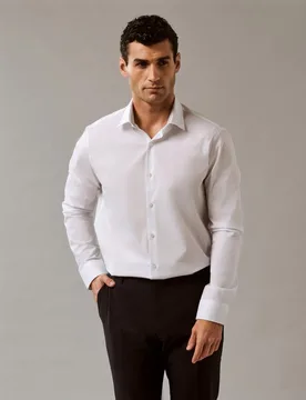 Camisa de vestir Hombre en popelín fit slim - Calvin Klein - FashionsVida