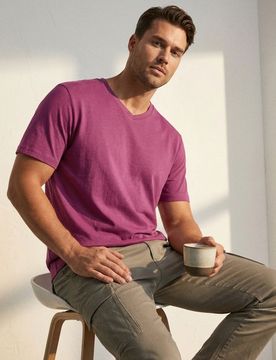 T-shirt basic in cotone - rosa shocking
