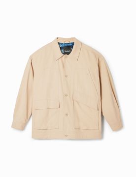 Veste illustration, Coton, Marron, M