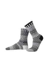 Unisex Mismatched Striped Pattern Crew Sock - - Size: M