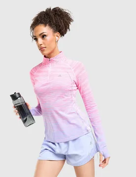 Womens Top 1/4 Zip Trail Seamless - Rosa, rosa rosa Donna taglia L - MONTIREX - FashionsVida