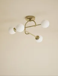 Parker Flush Ceiling Light Antique Brass