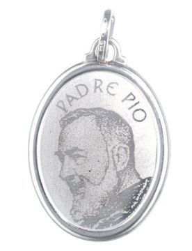 Ciondolo Padre Pio oro bianco GL100065