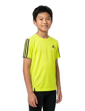 Club 3 Stripes Short Sleeve T-shirt Lucid Lemon 9-10 Years - Adidas - FashionsVida