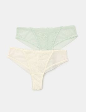 Slip brasiliani in pizzo 2 pezzi - blu pallido