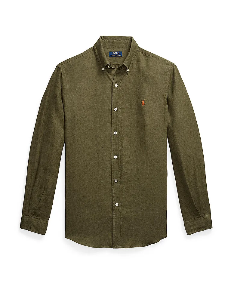 Camicia di lino Custom Fit oliva XL - Ralph Lauren - FashionsVida
