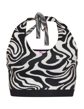 MYMO Top de punto crema / negro