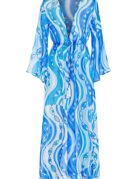 Ocean Eyes Silk Marisa Kimono - XS - Paolita London - FashionsVida