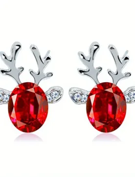 EVISPOL Cartoon Animal Deer Stud Earrings Small Antler Earing For Women Girls CZ Crystal Stone Ear Pierings Christmas Gift - Aliexpress - FashionsVida