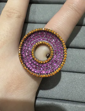 Unique cubic zirconia adjustable ring for women cute shiny jewelry gala event dinner party female gift green fushia purple blue - Aliexpress - FashionsVida