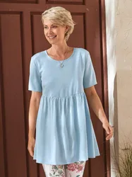 Sommerleicht-Tunika Lyocell - Hellblau - female - Size: 46
