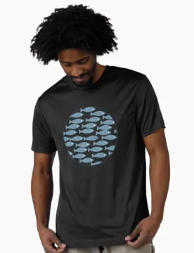 Blue fish 80s Retro Fishing Gift t shirt for fisherman 100% cotton printed tee Short Sleeve Graphic Clothes All size tops S-6XL - Aliexpress - FashionsVida