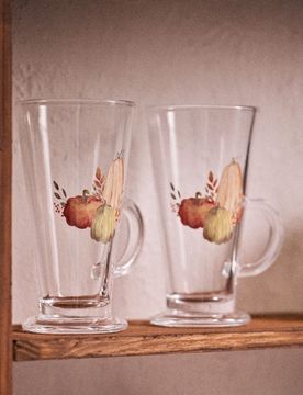 Tazze con motivo autunnale, confezione da 2 - bianco