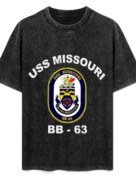 USS Missouri (BB-63) Crest for Dark Colors T-Shirt Soft Lightweight Cotton T-Shirt - Aliexpress - FashionsVida