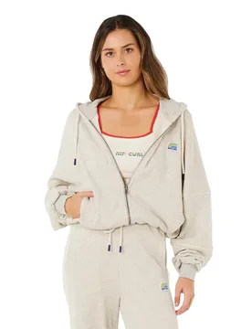 Sweat-shirt à Zip Surf Side Spliced Grey Marle M - Rip curl - FashionsVida