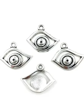 PCS Vintage Silver Tone Devil's Eye Charm Pendants 22x18mm DIY Necklace Crafts Decoration Accessories Handmade Materials Pack - Aliexpress - FashionsVida