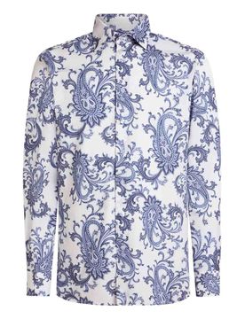 Camicia In Cotone Con Fantasia Paisley