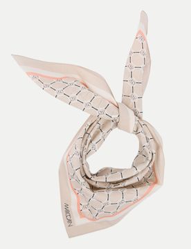 Cain Bedrucktes Tuch aus Seiden-Baumwoll-Mix Beige