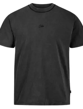 Maglietta A Maniche Corte Organic Script Gty Fit Washed Black