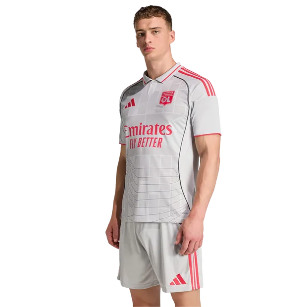 Olympic Lyon Third 25-26 Herren Trikots/Replikate - Grau - Größe S - Poly Jersey Grey S - Adidas - FashionsVida