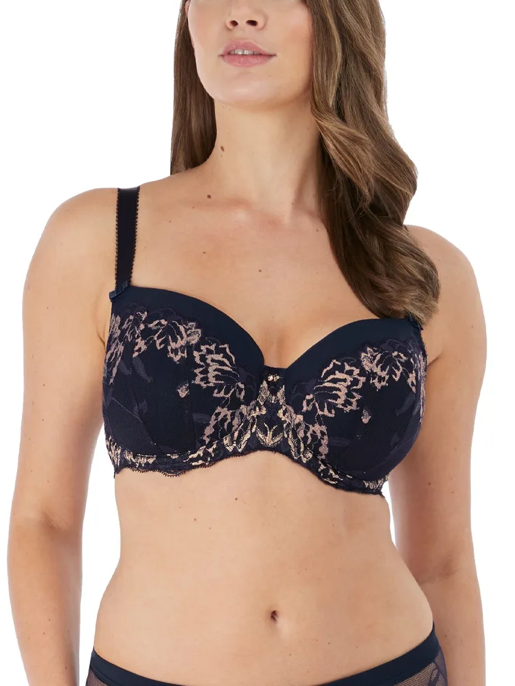 Womens Aubree Padded Half Cup Bra - Blue Nylon - Size 32d - Fantasie - FashionsVida