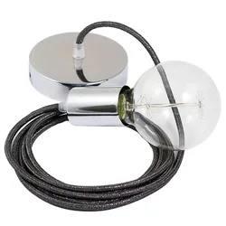 Cables Suspension Luminaire Rl03 2 M Diy Glittering Grey / Chrome Plated One Size