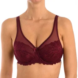 Generous 008h4 Womens Micro Tulle Underwire Bra - Red - Size 34d